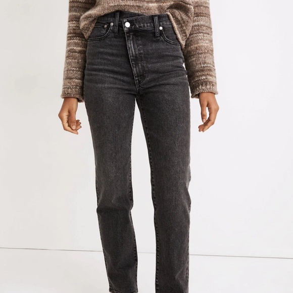 Madewell Denim - Madewell Perfect Vintage Straight Leg Jeans - Washed Black / 29